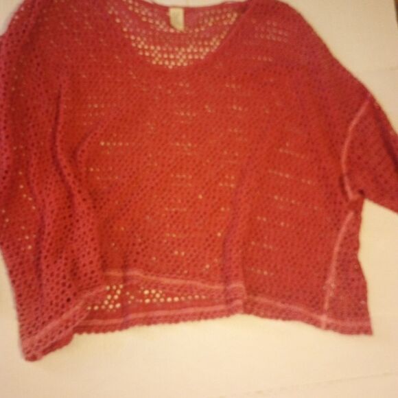 - Free people mesh oversized V neck top - Picture 4 of 8